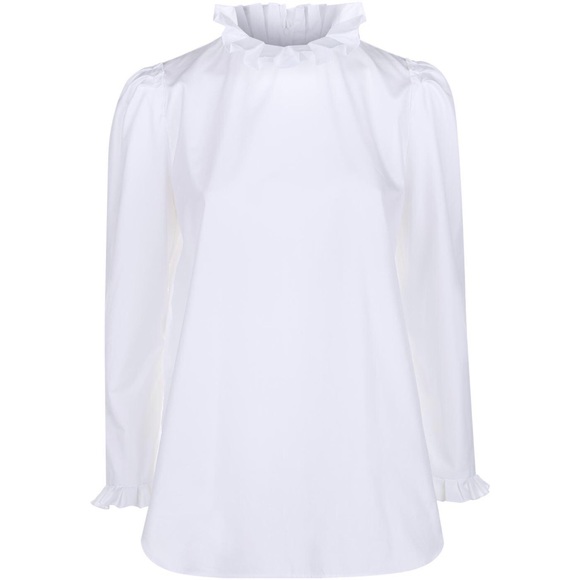 Sandro White ruffle collar top - Picture 1 of 6